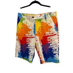 Loudmouth Golf Sports Men’s Golf Shorts 32 Paint Splatter Bright Colors Preppy